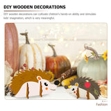Abaodam Unfinished Wood Hedgehog Cutouts DIY Blank Woodland Forest Animal Wood Slices for Christmas Party Favor Supplies Gifts Abaodam