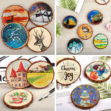 Natural Wood Slices for Christmas Ornaments, 25Pcs DIY Unfinished Wooden Craft Kit Predrilled with Hole Wooden Circles Tree Slices for Christmas Tree UMEELR