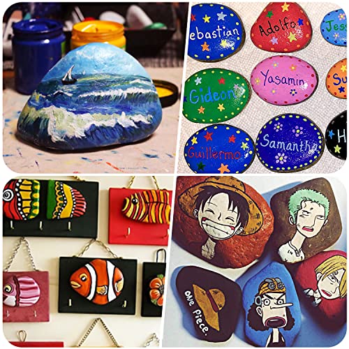 River Rocks for Painting 12 Pcs Large 3.5-5 Inch Flat Smooth Painting Stones Craft Rock to Paint for Kids Crafts Painting Bulk dojobkinb