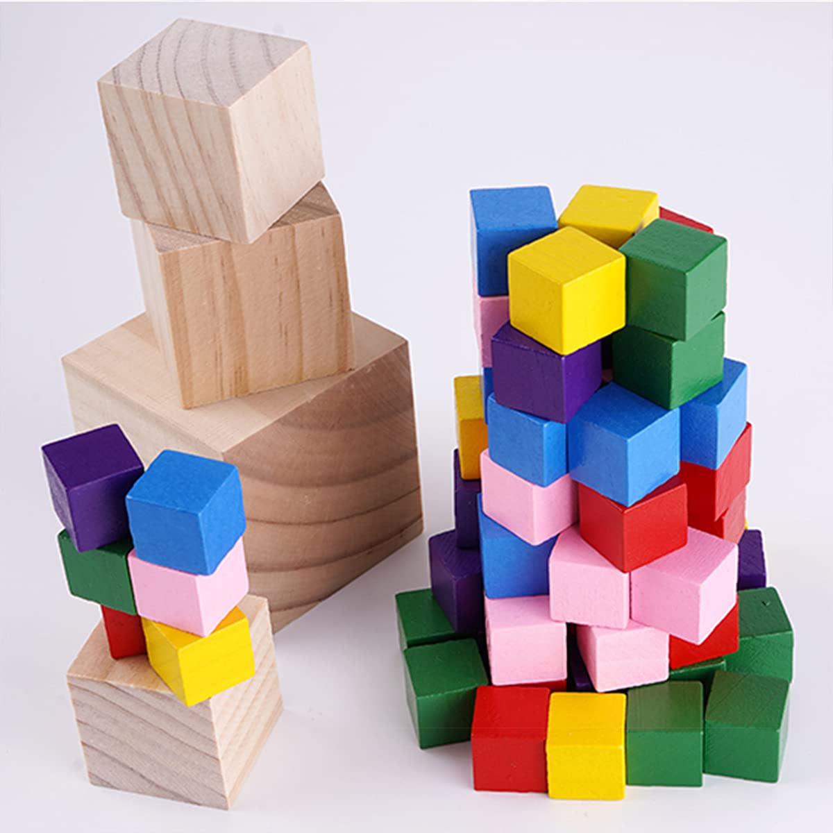 Tosnail 150 Pack 1 Inches Unfinished Wooden Cubes Wooden Blocks - Great for Crafts Making Tosnail