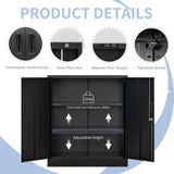 YEEZER Metal Storage Cabinet with 2 Shelves. Steel Locking Storage Cabinet for Home, Office, Garage, Utility Room and Basement, 36.2" H x 31.5" W x YEEZER