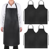 Gotega 4 Pack Waterproof Rubber Vinyl Apron Adjustable Bib Apron - Cooking Kitchen Apron for Women Men Chef Heavy Duty Work Apron for Dishwashing Lab Gotega