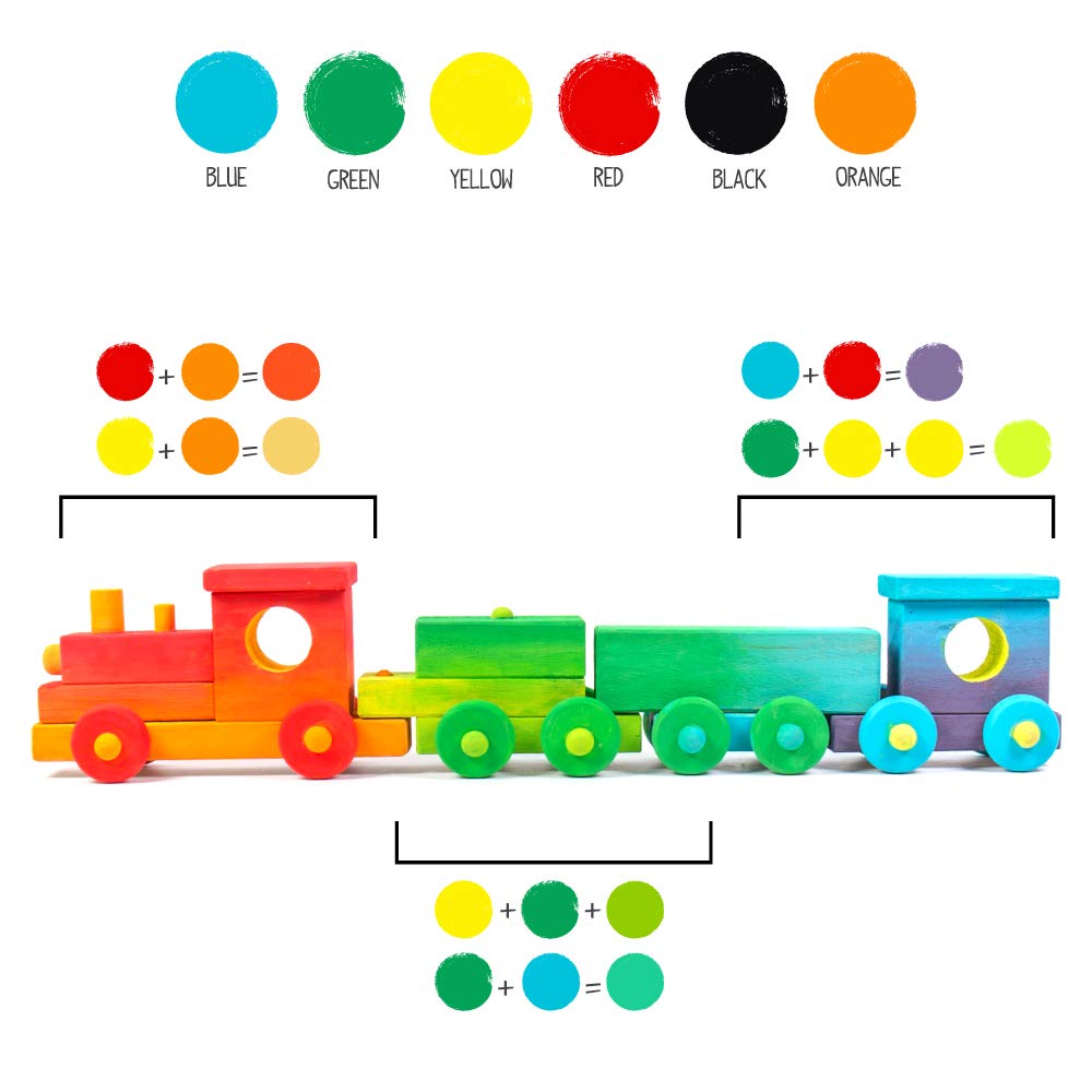 Made By Me Build & Paint Your Own Wooden Train, DIY Wood Trains Craft, Easy To Assemble & Paint 4 Train Cars, Great Car Party or Weekend Activity Made By Me
