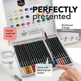 Castle Art Supplies Floral/Botanical Watercolor Pencils Set | 24 Quality, Selected Vibrant Colors | Draw and Paint at the Same Time | For Adult Castle Art Supplies
