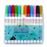 DoodleDazzles Shimmer Markers Set - Double Line Outliner Marker - Metallic Pens - Gifts for Girls, Boys, Kids, Women, etc. - School Supplies Great DoodleDazzles