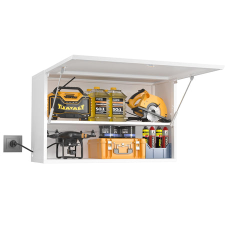 Wall Storage Cabinet Metal Garage Locker Medicine Cabinet with Locking Door Adjustable Shelf Bathroom Wall Cabinet Over The Toilet Storage Cabinet MetalMax