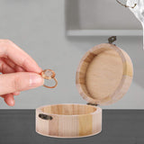 Healifty 2PCS wooden jewelry organizer Unfinished Wood Box Wedding Round Gift Box Storage Organizer Craft Box for Arts Hobbies and Home Storage Home Healifty