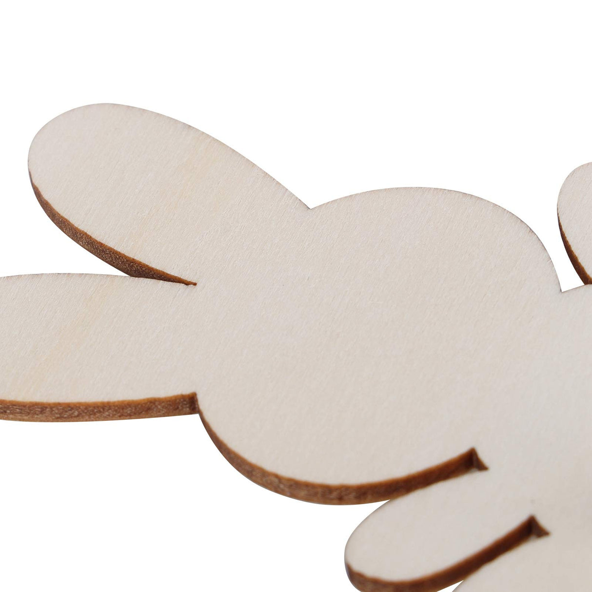 90Pcs Wooden Bunny Cutouts Rabbit Wood Chip Unfinished Craft DIY Home Decoration 3D Ornament Blank for Graffiti Smooth Hztyyier