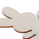 90Pcs Wooden Bunny Cutouts Rabbit Wood Chip Unfinished Craft DIY Home Decoration 3D Ornament Blank for Graffiti Smooth Hztyyier
