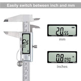 Digital Caliper, Caliper Measuring Tool with Stainless Steel, Electronic Micrometer Caliper with Large LCD Screen, Auto-Off Feature, Inch and LOUISWARE