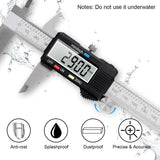 Caliper Measuring Tool, Qfun Vernier Digital Caliper Stainless Steel 6 Inch/150mm, Digital Micrometer Waterproof, Easy Switch from Inch to Qfun