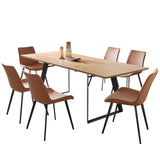 ZckyCine Modern mid-Century Dining Table Dining Table and Chairs for 6 Rectangular Wooden Dining Table Expandable Dining Table Space-Saving ZckyCine