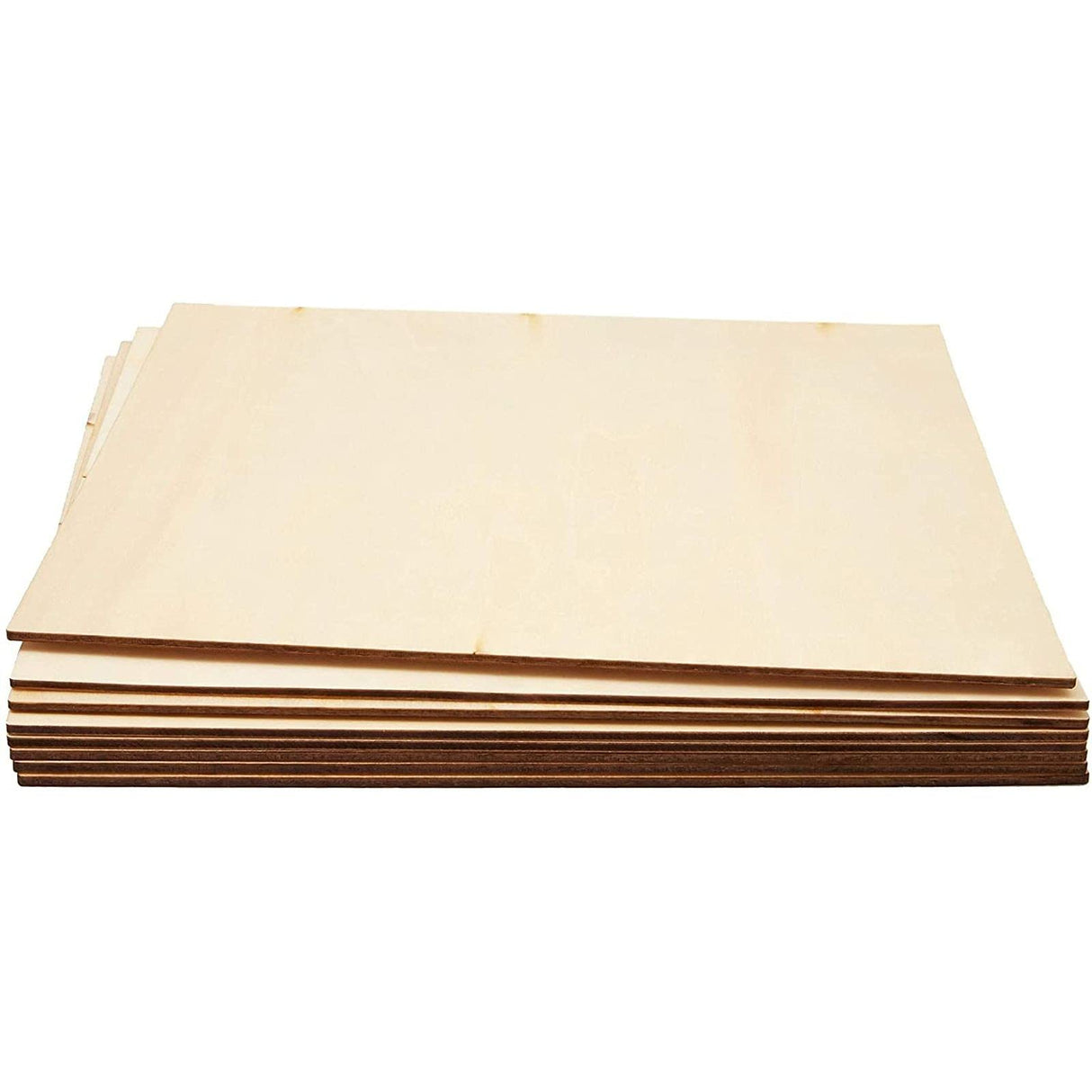 Thin Basswood Sheets, Wood Squares for Crafts 10x10, 3mm Plywood for Laser Cutting, Wood Burning (8 Pack) Bright Creations