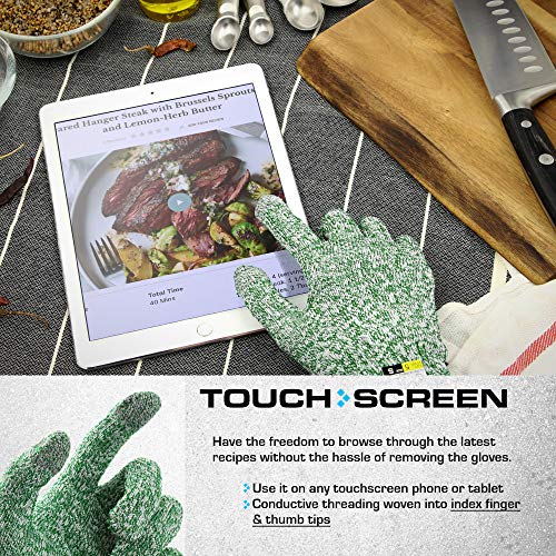 Glove Station Ultra Durable Series Cut Resistant Gloves - Cutting Gloves for Chefs, BBQ and Cooking - Level 5 Protection; Food Grade Safe Cut Proof Glove Station