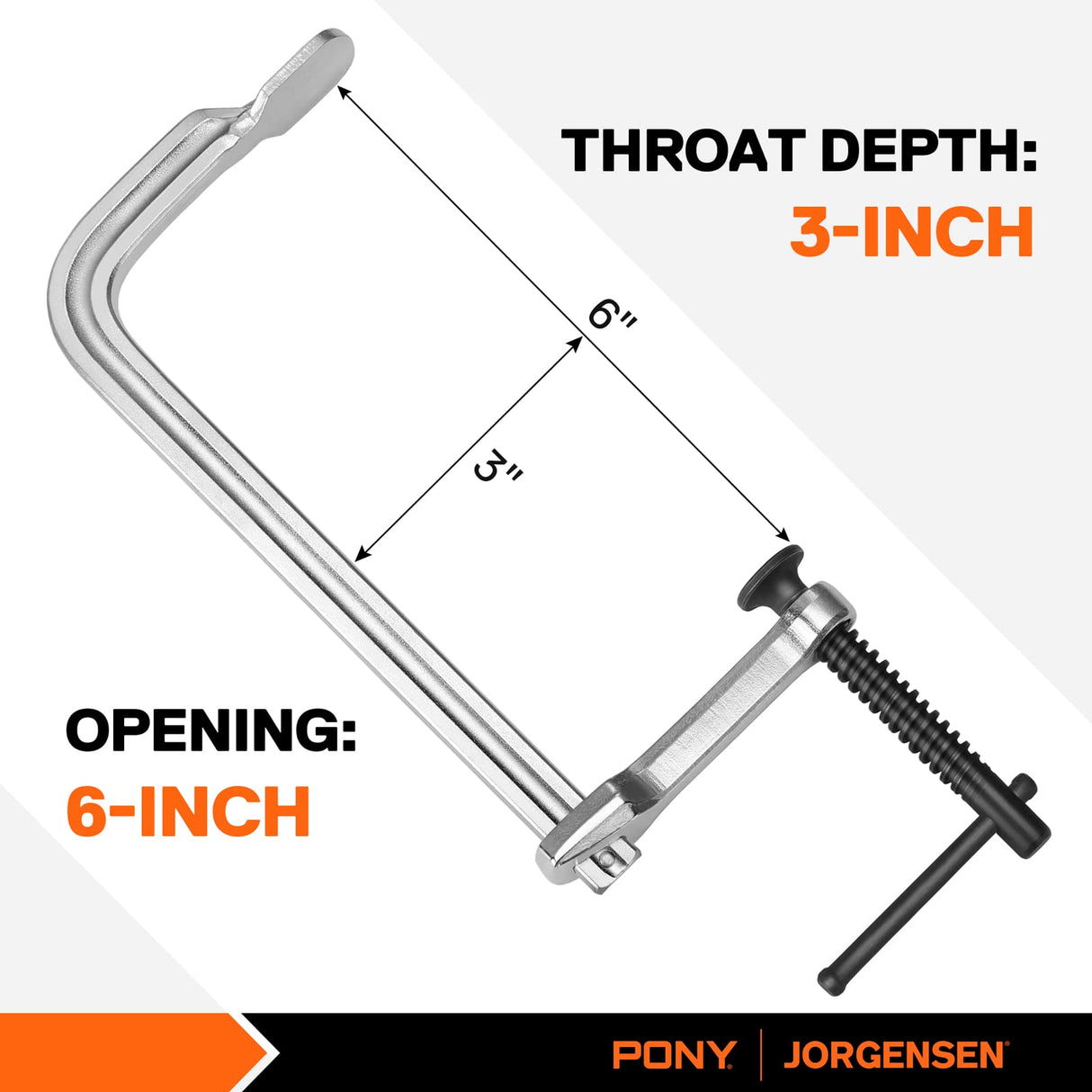 Jorgensen Bar Clamps, 6-Inch Light-duty Drop Forged Steel Bar Clamps for Woodworking and Welding, 2 Pack Jorgensen