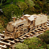 Locomotive Prime Steam Express Wooden 3D Puzzle - Model Building Kit for Adult Hobby and STEM Project for Teenagers at Home ROKR