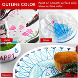 Shuttle Art Double Line Outline Markers, 40 Colors Squiggles Shimmer Markers Set, Self Outline Metallic Marker Pens for Art, Drawing, Doodling, Card Shuttle Art