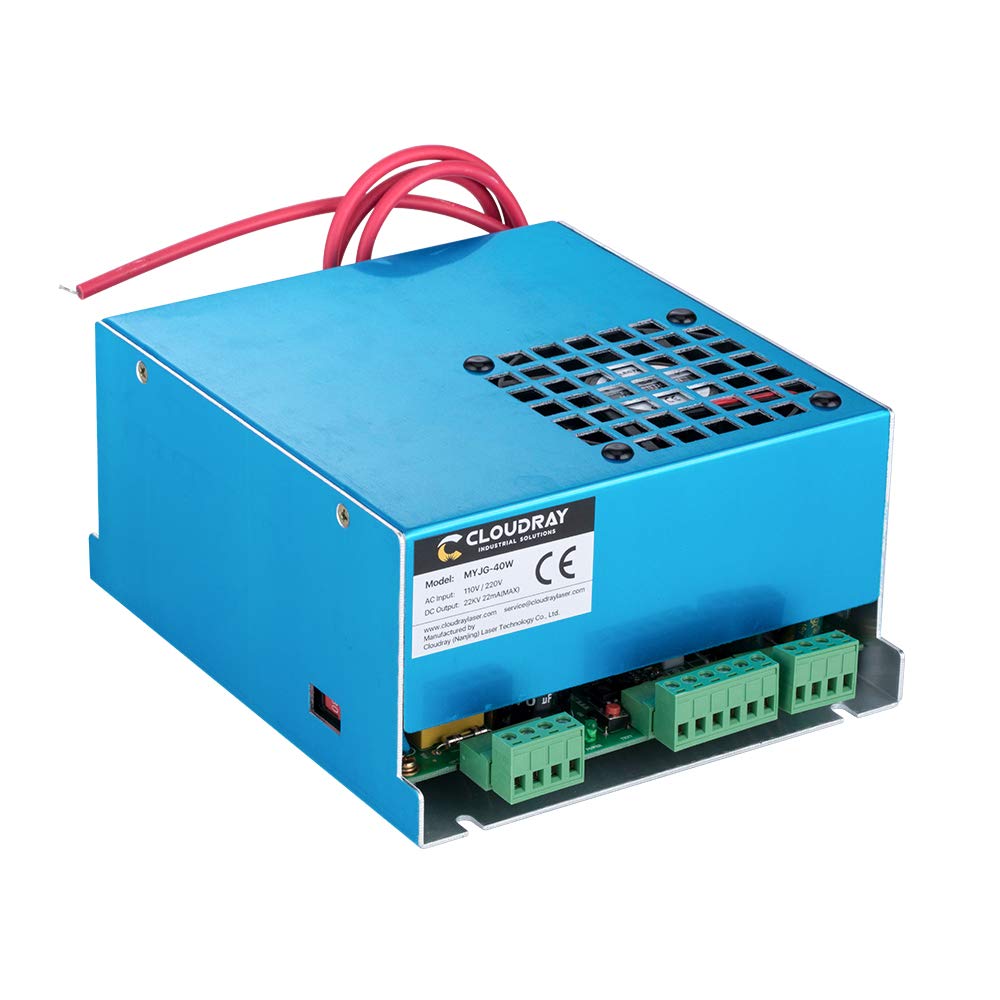 Cloudray 40W Laser Power Supply for CO2 Laser Engravers, Laser Engraver Power Supply 110V/220V Power Supply Replacement for 30W 40W Laser Tube Laser Cloudray