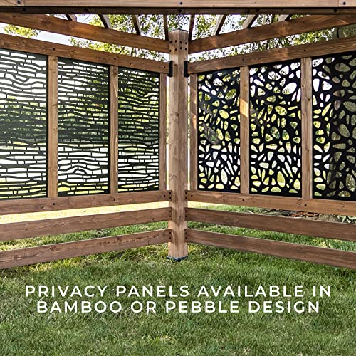 Backyard Discovery Verona Wooden Cabana Pergola with Bamboo Privacy Panels