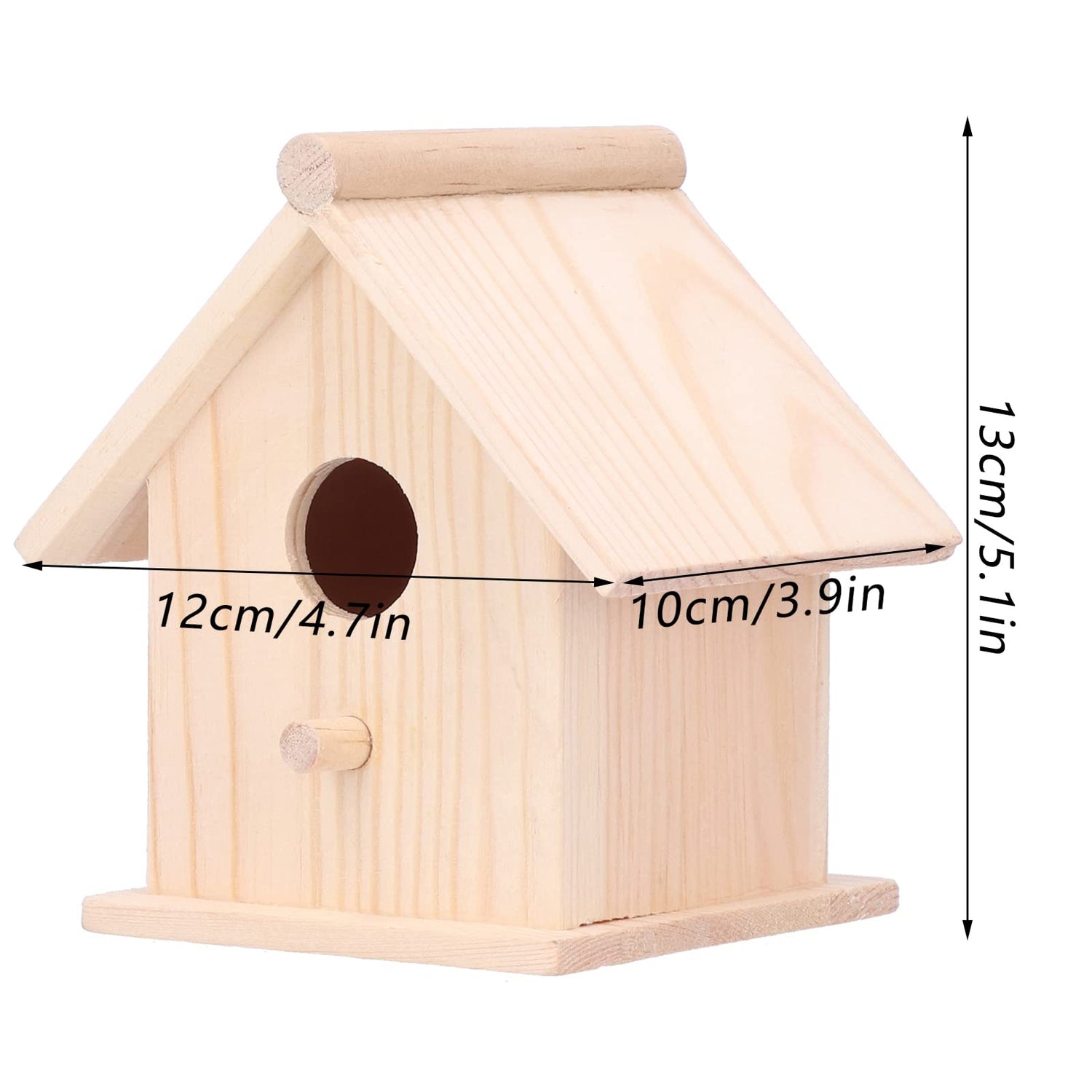 Bird Nests Decor Creative Ornament Bird House Wooden Outdoor Birds Nests Cage Garden Bird Feeder Box Solid Wood Bird Housewooden Small for Motheaten Yosoo