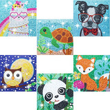 CHWGLFGG 6 Pack 5D Diamond Painting Kits for Kids Beginners, Full Drill Cute Animals Diamond Art Kits, DIY Big Gem Art for Children Ages 6-7-8-9-12, CHWGLFGG