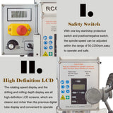TECHTONGDA High-Precision Mini Milling Machine MT3 with Brushless Motor and Digital Readout Benchtop Mill/Drill for Fine Metal & Wood Processing TECHTONGDA