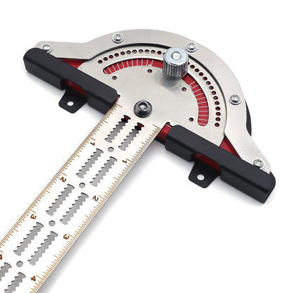 HTTMT- 18" Woodworker Edge Ruler 0-70°Adjustable Protractor Angle Finder Two Arm Carpentry Ruler Measure Layout Tool [P/N: ET-TOOL041-20-RAW]… - WoodArtSupply