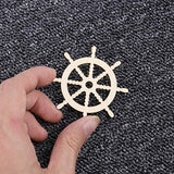 Healifty 100pcs Wooden Rudder Nautical Ornaments Beach Coastal Decor Painted Unfinished Wood Cutouts Shapes Pieces Crafts Pendants for Wedding Table Healifty