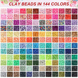 QUEFE 15000pcs, 144 Colors Clay Beads, Charm Bracelet Making kit for Girls 8-12, Polymer Heishi Beads for Jewelry, for Crafts Christmas Gifts QUEFE