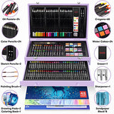 iBayam Art Supplies, 150-Pack Deluxe Wooden Art Set Crafts Drawing Painting Kit with 1 Coloring Book, 2 Sketch Pads, Creative Gift Box for Adults iBayam