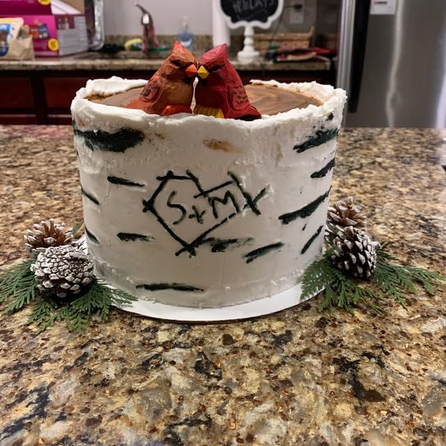 Selsela Cardinal Wood Red Bird Figurine Miniature Garden Statue Carving Home Decor Sculpture Small Animal (Female) Selsela