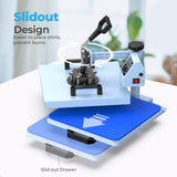 Pro 15x15 Heat Press with 30 OZ Tumbler Attachment, 5in1 Combo Tumbler Heat Press for T-Shirts, Tumblers Glass Cans Mugs Hats, and Plates EnjoyColor