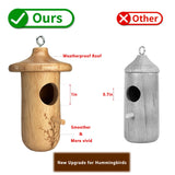 Hummingbird House, 3Pcs Humming Bird House for Outside Hanging, Natural Wooden Hummingbird Nest, Gardening Gifts Home Decoration yewacne