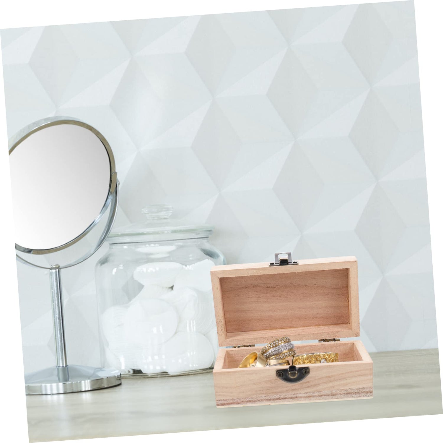 Unomor 5pcs Box Box Diy Wooden Box Unpainted Wood Boxes Jewelry Holder Jewelry Organizer for Necklaces Earring Organizer Tray Small Wooden Boxes for Unomor