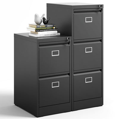 VIYET 2 Drawer and 3 Drawer File Cabinet,Metal Vertical File Cabinets with Lock for Home Office,Heavy Duty Office Steel Filing Cabinet for Hanging