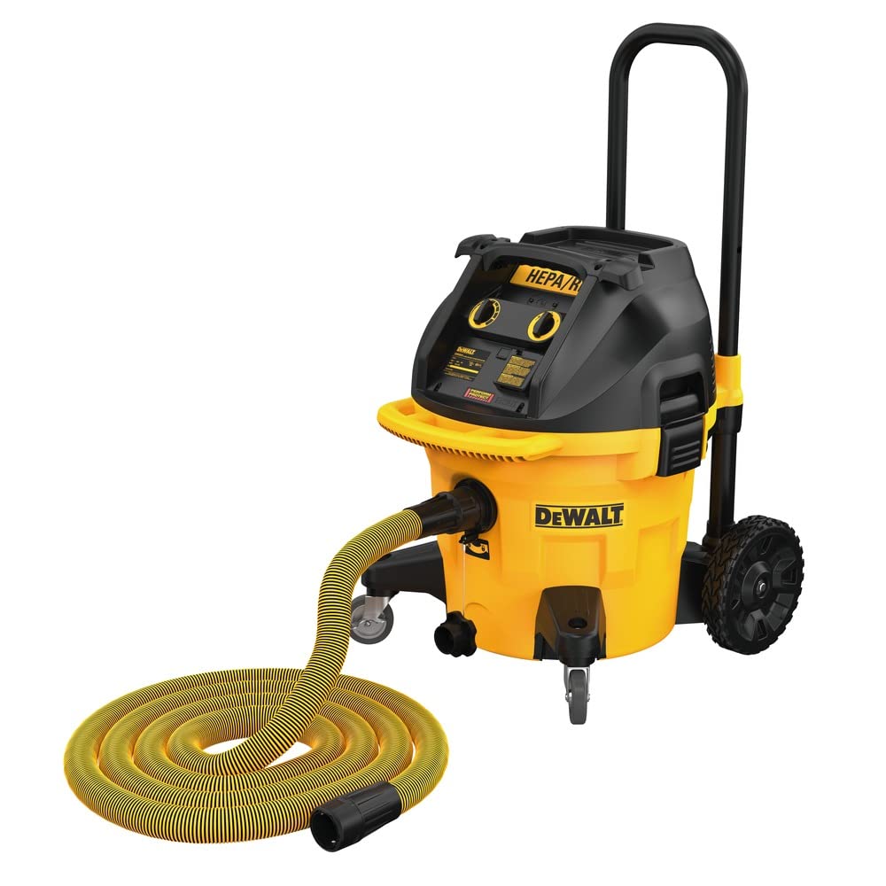 DEWALT 10 Gal. Dust Extractor with Automatic Filter Clean (DWV015) Wet/Dry Vac, Yellow - WoodArtSupply