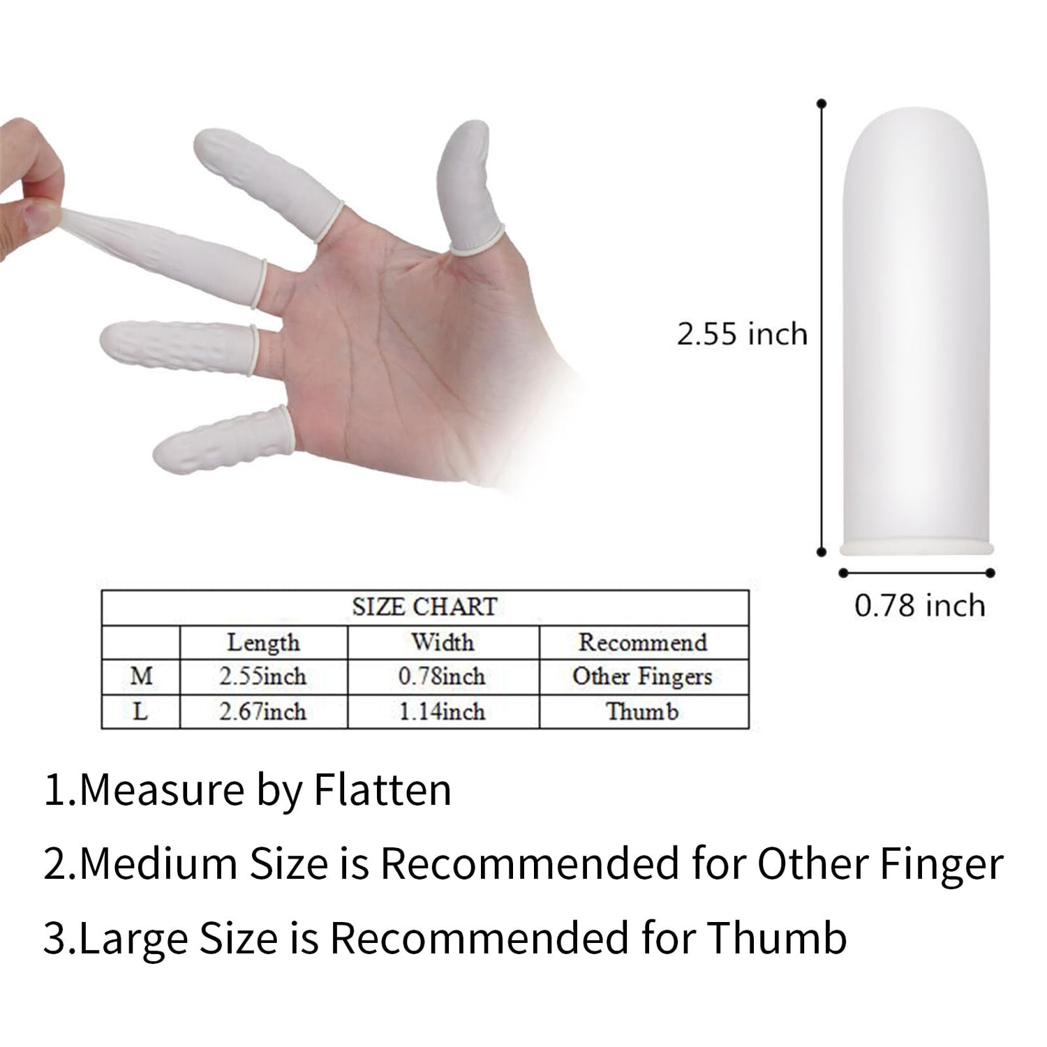 tifanso Finger Cots Finger Protectors, Medium Finger Gloves Disposable, Finger Covers Protection for Finger Tips, Finger Sleeve Thumb Protector tifanso
