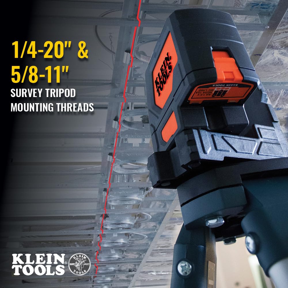 Klein Tools 93LCLS Laser Level, Self Leveling, Cross Line Level with Plumb Spot and Magnetic Mounting Clamp Klein Tools