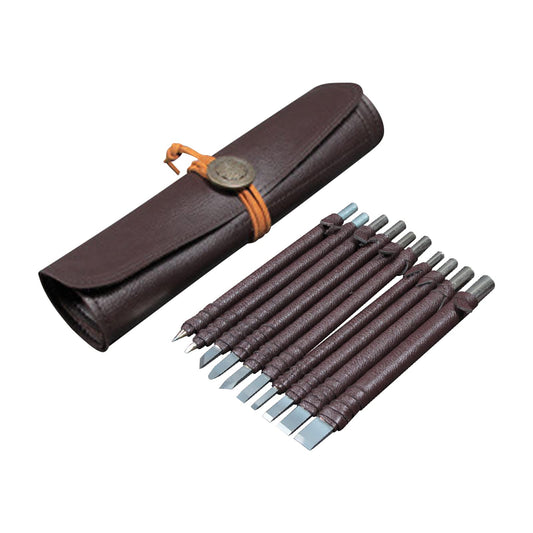 10PCS Stone Wood Carving Set with Storage Case Tungsten Steel Carving Chisels for Beginners DIY Woodworking Sculpting Whittling Sculpture Engraving - WoodArtSupply