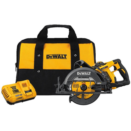 DEWALT FLEXVOLT 60V MAX* Circular Saw Kit, 7-1/4-Inch, Worm Style, 9.0Ah Battery (DCS577X1) DEWALT