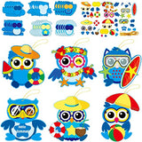 30 PCS Summer Craft Kits Kids DIY Hawaii Aloha Owl Craft Preschool Art Craft, Make Your Own Bulk Set for Home Classroom Day-Care Game Activities chiazllta