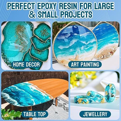 JDiction Epoxy Resin Kits with Molds Complete Set, 18OZ High Gloss Epoxy  Resin with 3 Thinker Molds, Pigments, Bubble Free, Resin Epoxy Kits for