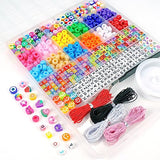 Dowsabel Bracelet Making Kit, Beads for Bracelets Making Pony Beads Polymer Clay Beads Smile Face Beads Letter Beads for Jewelry Making, DIY Arts and Dowsabel