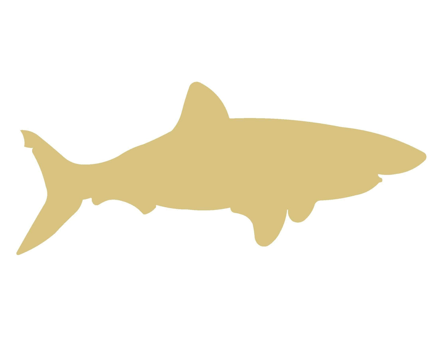 Shark Cutout Unfinished Wood Nautical Decor Door Hanger Ocean Beach House MDF Shaped Canvas Style 6