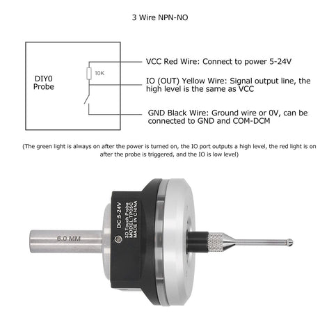 CNC 3D Edge Finder, Professional High Accuracy Universal 3D Sensor Probe, Waterproof Multifunctional 3D Edge Locator with Tungsten Steel Tip for X, Y Diydeg