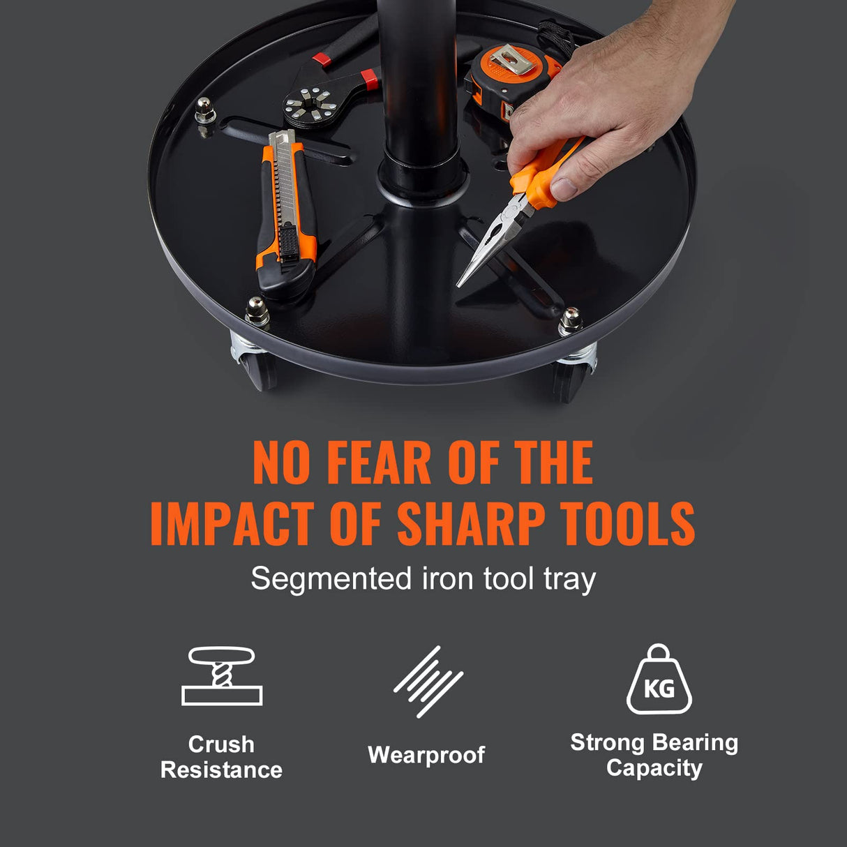 VEVOR Mechanic Stool, 250 LBS Rolling Pneumatic Creeper Garage/Shop Seat, Adjustable Height 16-22 inch in Padded Rolling Workshop Stool with Tool VEVOR