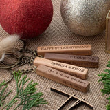 Custom 4 Sided Keychain, Personalized Key Chain with Name, Message | Cherry | Engraved Keychain for Men, Women, Boyfriend, Girlfriend, Customizable Personalized Favors