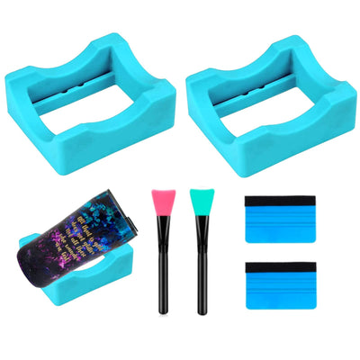 2PACK Silicone Cup Cradle for Tumbler with Built-in Slot,Tumbler Holder for Crafts Use to Apply Vinyl Decals for Tumblers and Alignment of Decals on