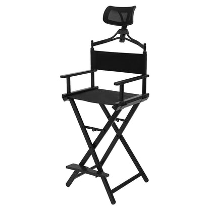 BINELUCOLU Tall Director Chair, Folding Makeup Artist Chair with Head/Foot Rest Height Adjustable Portable Makeup Chair, Support 330.69lbs