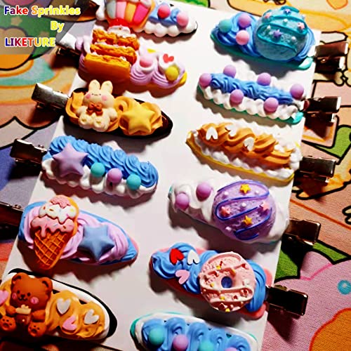 LIKETURE Fake Sprinkles 12 Jars 180g Polymer Clay Sprinkles Fake Candy Sprinkles Faux Sprinkle for Resin Slime Craft Plastic Sprinkle Nail Art Phone LIKETURE